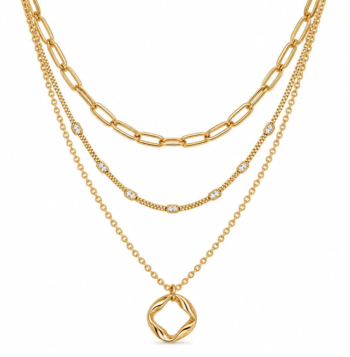 Collar Atera dorado sobre fondo blanco