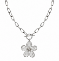 Collar Taylor plateado sobre fondo blanco