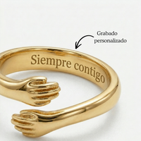 Anillo abrazo eterno con grabado Siempre contigo