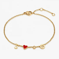 Pulsera dorada con colgantes