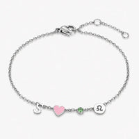 Pulsera plateada con colgantes