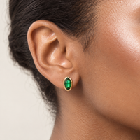 Pendientes Elara verde puesto