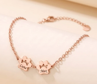 Pulsera huella personalizada oro rosa