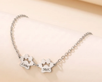 Pulsera huella personalizada plateada